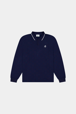 CHECK LS POLO NAVY