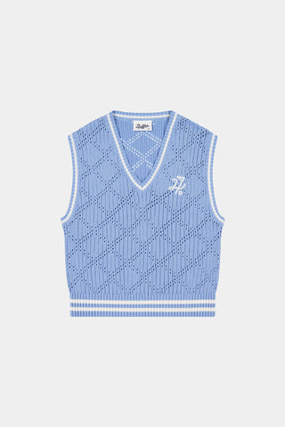 DIAMOND CROP VEST CLUB BLUE