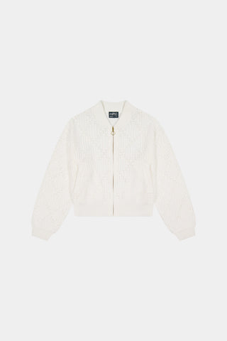 DIAMOND KNIT BOMBER CHALK