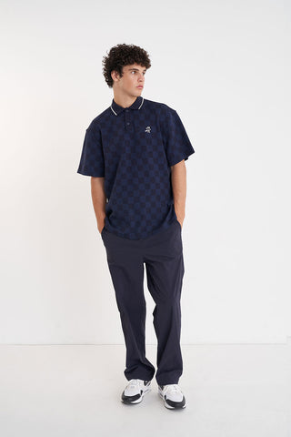 CHECK SS POLO NAVY