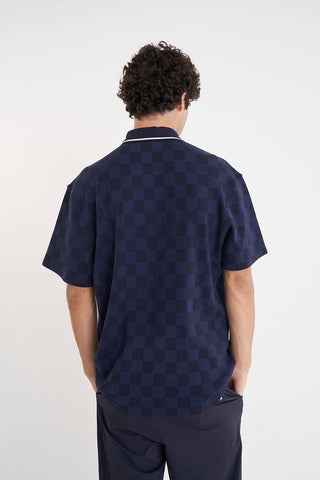 CHECK SS POLO NAVY