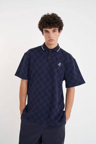 CHECK SS POLO NAVY