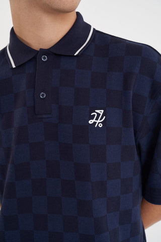 CHECK SS POLO NAVY