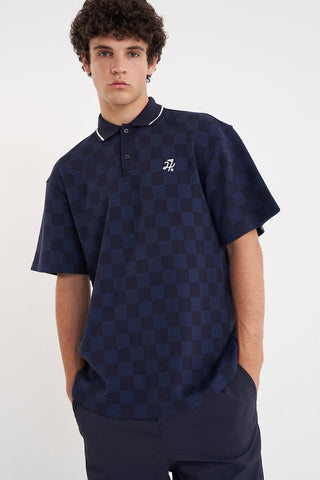 CHECK SS POLO NAVY
