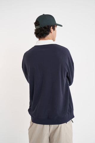 PIQUE RUGBY CREW NAVY/CHALK