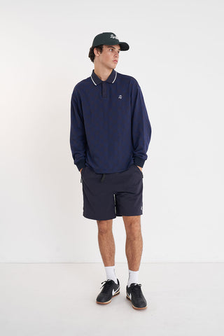 CHECK LS POLO NAVY
