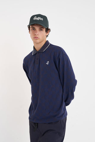 CHECK LS POLO NAVY