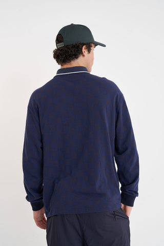 CHECK LS POLO NAVY