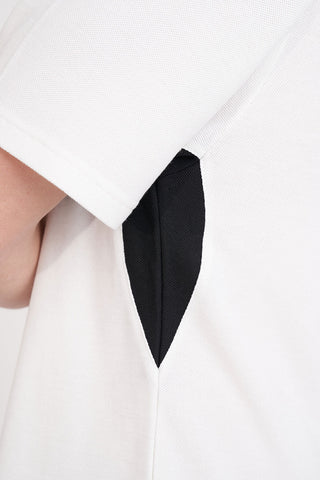 PIQUE PANEL SS POLO CHALK/BASALT