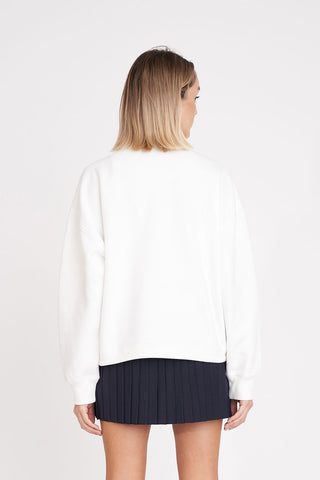 WMNS CLUB ¼ ZIP CREW CHALK/NAVY