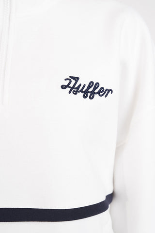 WMNS CLUB ¼ ZIP CREW CHALK/NAVY