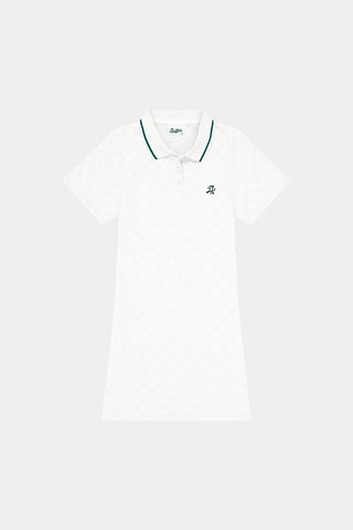 CHECK POLO DRESS CHALK
