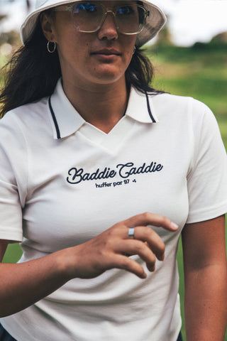 PIQUE SS POLO/BADDIE CHALK