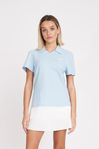 BIRDIE SS POLO ICE BLUE/CHALK