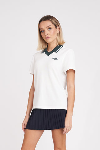 BIRDIE SS POLO CHALK/GOLF GREEN