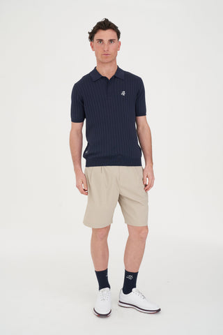 MENS RIB KNIT POLO NAVY