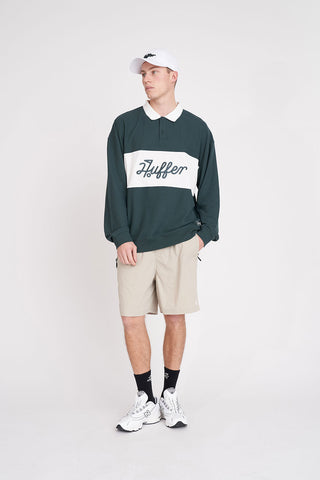 PIQUE RUGBY CREW GOLF GREEN