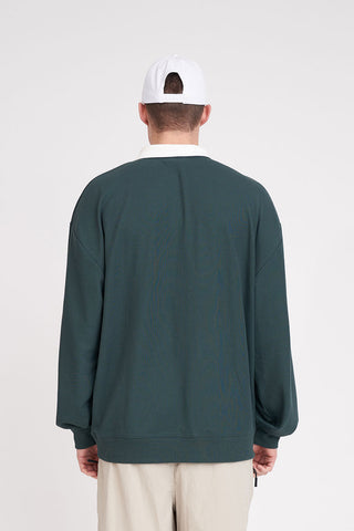 PIQUE RUGBY CREW GOLF GREEN