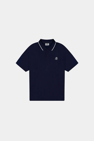 MENS CHECK PAR SS POLO NAVY