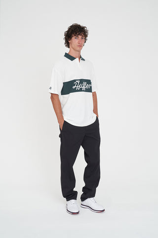 PAR LINE SS POLO CHALK/GOLF GREEN