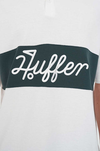 PAR LINE SS POLO CHALK/GOLF GREEN