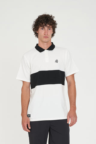 TECH LINE SS POLO CHALK/BLACK