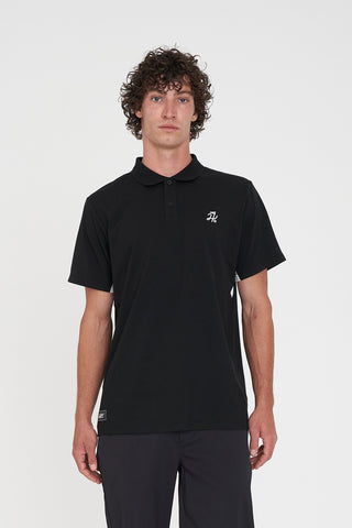 TECH PANEL SS POLO BLACK/CHALK