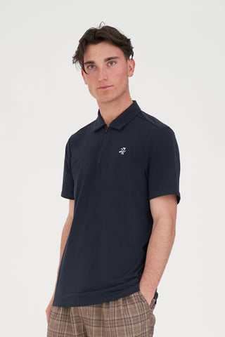 MENS TECH ZIP POLO NAVY