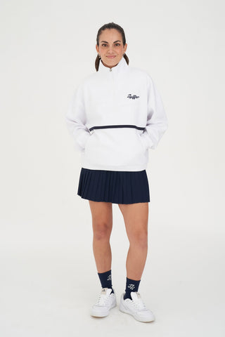 WOMENS CLUB 1/4 ZIP CREW WHITE