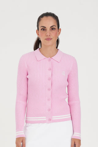 WMNS FIELDS RIB CARDIGAN CAMELLIA