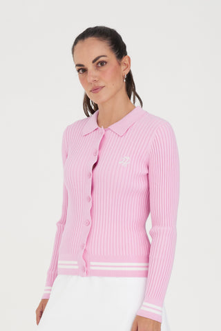 WMNS FIELDS RIB CARDIGAN CAMELLIA