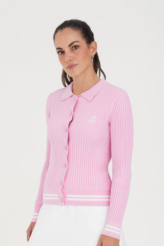 WMNS FIELDS RIB CARDIGAN CAMELLIA