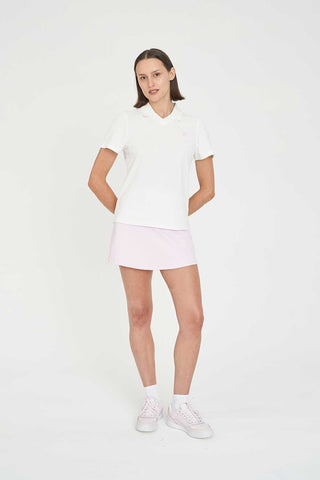 WOMENS BIRDIE SS POLO/PAR 97 CHALK/PETAL