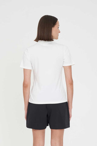 WOMENS TECH BIRDIE SS POLO CHALK