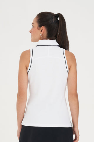 IVY SLEEVELESS POLO WHITE