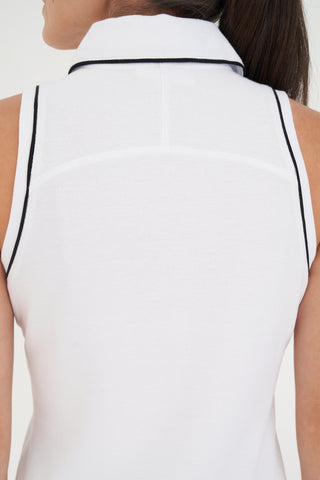 IVY SLEEVELESS POLO WHITE