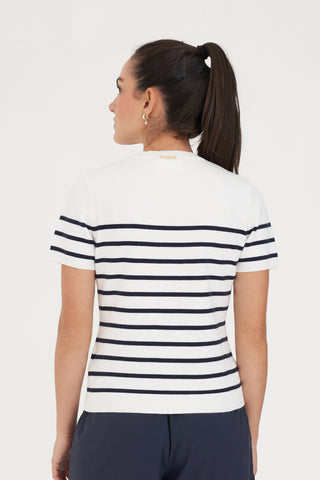 WMNS BRETON KNIT TOP WHITE/NAVY