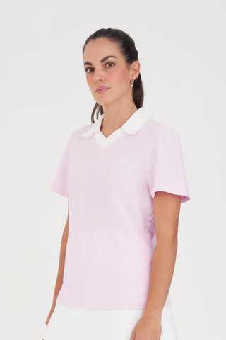 WMNS BIRDIE POLO CAMELLIA/WHITE