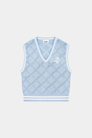 DIAMOND CROP VEST ICE BLUE