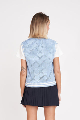 DIAMOND CROP VEST ICE BLUE