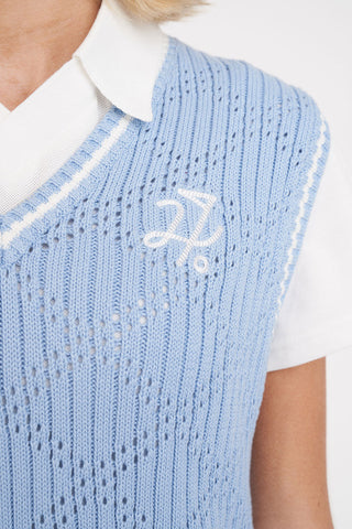 DIAMOND CROP VEST ICE BLUE
