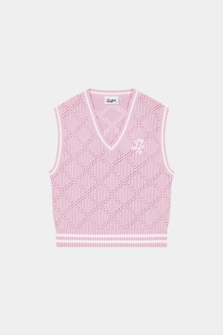 WOMENS DIAMOND CROP VEST PETAL