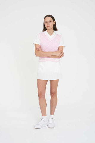 WOMENS DIAMOND CROP VEST PETAL