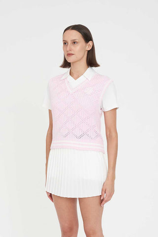 WOMENS DIAMOND CROP VEST PETAL